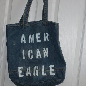 American Eagle Denim tote Bag 16"x17" washable carry all